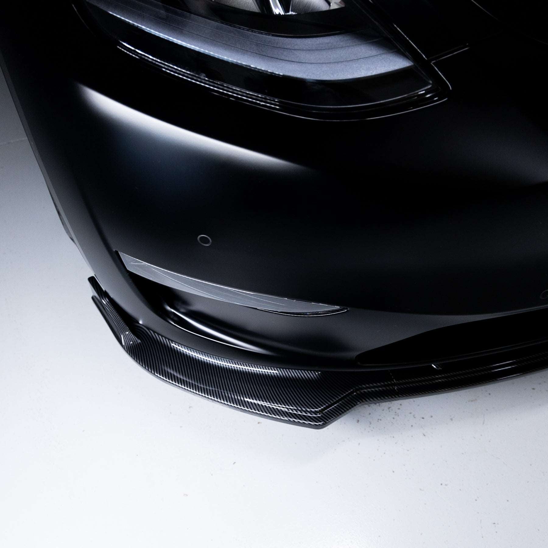EVF-Style Front Lip for Tesla Model Y - Eevify #colour_gloss carbon fibre-style