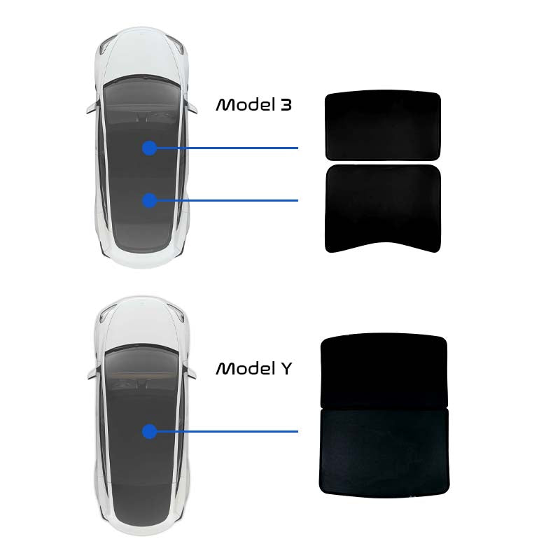 Glass Roof Sunshade for Tesla Model 3 and Y - Eevify