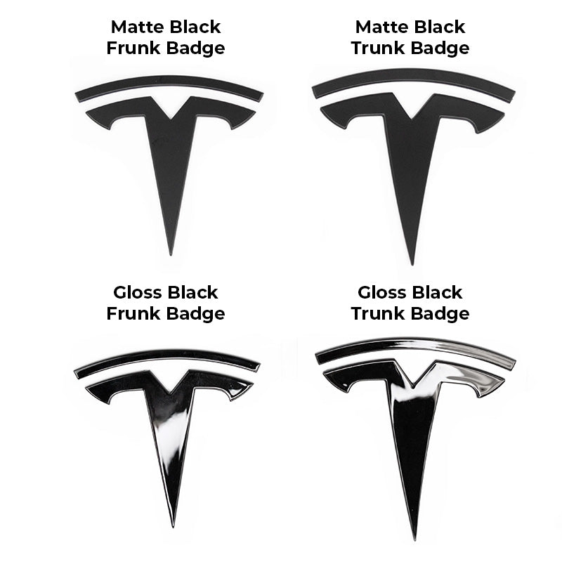 Tesla 'T' Badges for Tesla Model 3 Gloss Black - Eevify