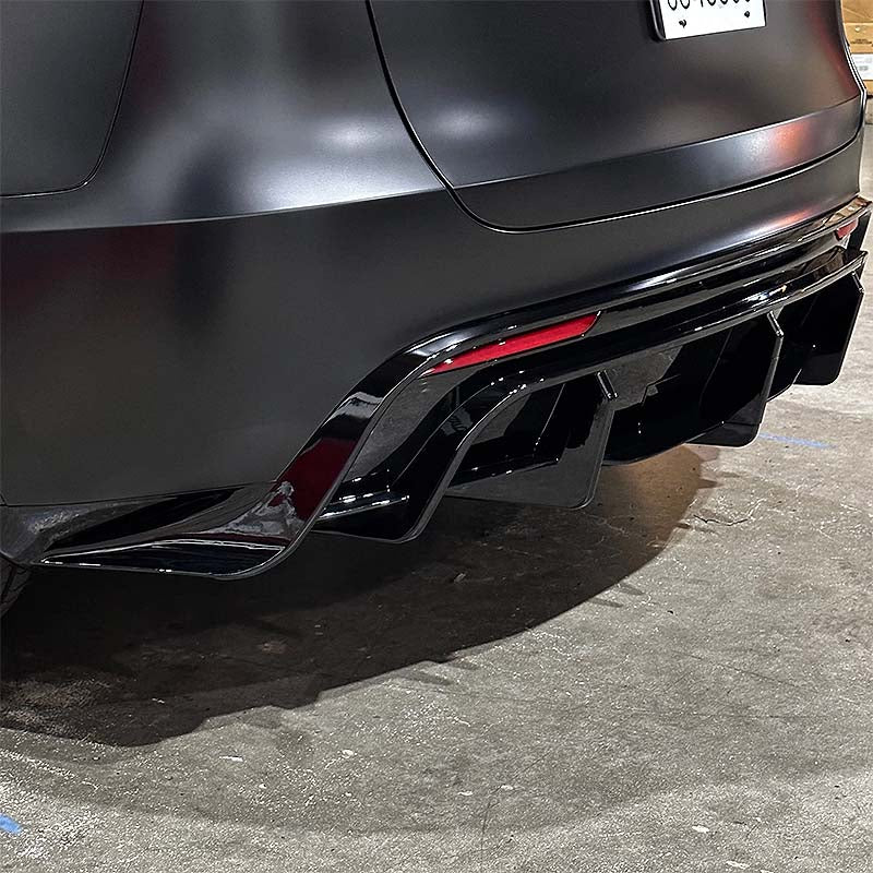 EVF-Style Rear Diffuser Bumper for Tesla Model Y Gloss Black - Eevify #colour_gloss black