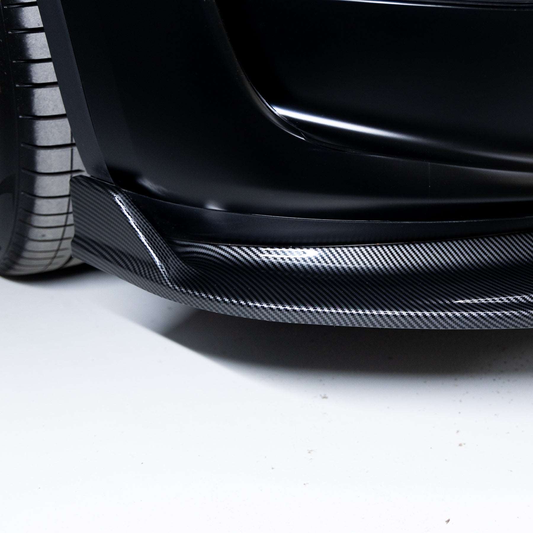 EVF-Style Front Lip for Tesla Model Y Gloss Carbon Fibre-Style - Eevify #colour_gloss carbon fibre-style