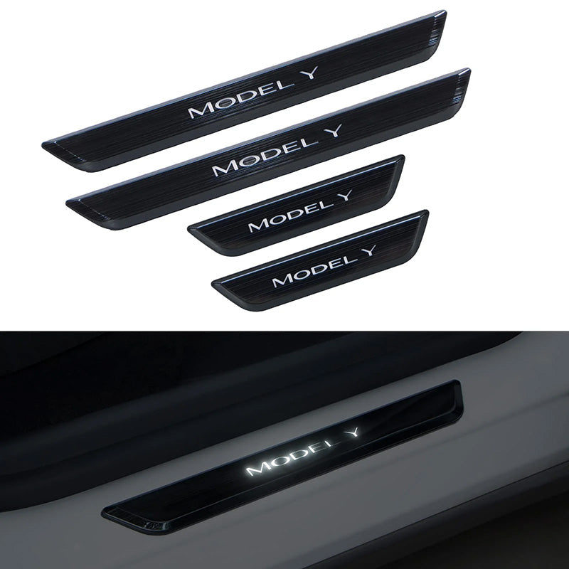 LED Illuminated Door Sills for Tesla Model 3 and Y 2021 - 2024 Model Y - Eevify #car model_2021 - 2024 model y