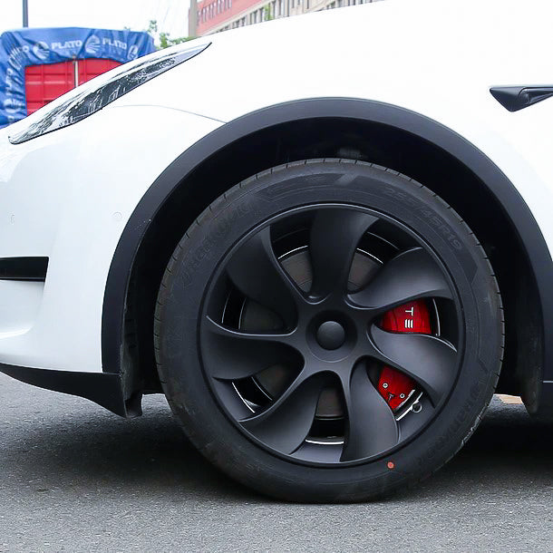 19" Whirlwind-Style Wheel Covers for Tesla Model Y Matte Black - Eevify