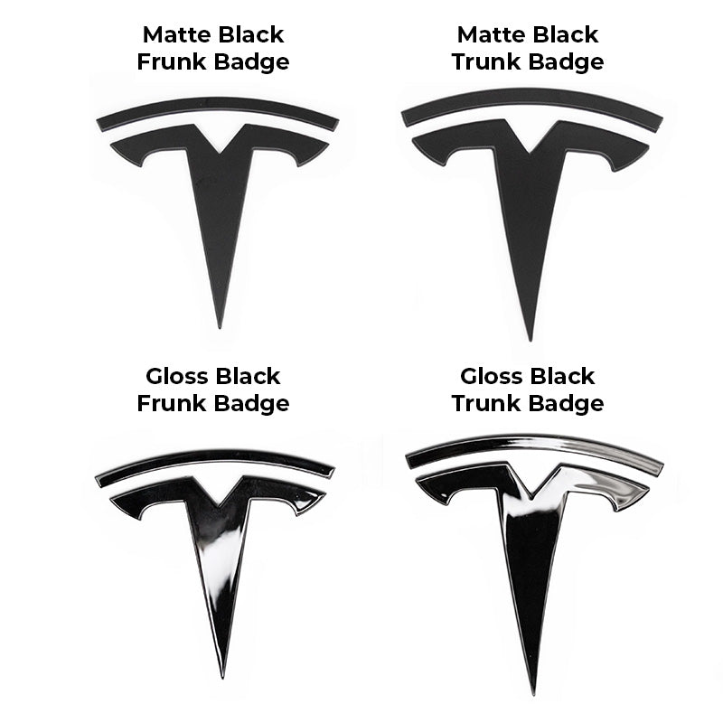Tesla 'T' Badges for Tesla Model Y Gloss Black - Eevify