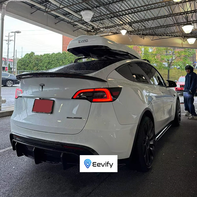 EVF-Style Full Lip Kit for Tesla Model Y Gloss Carbon Fibre-Style - Eevify